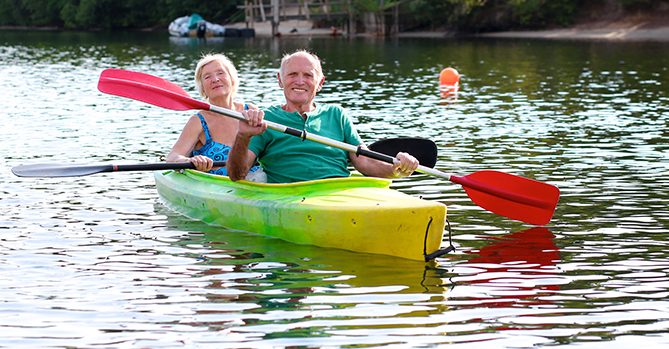 Elderly Couple Kayaking