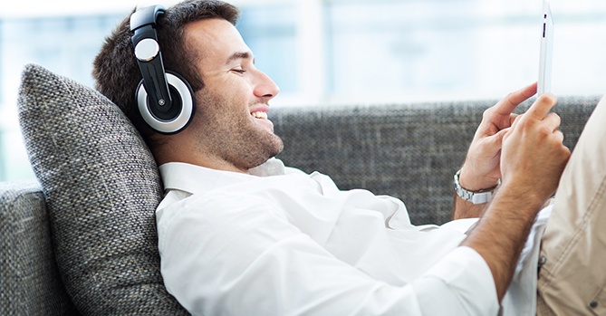 Man Relaxed on Couch