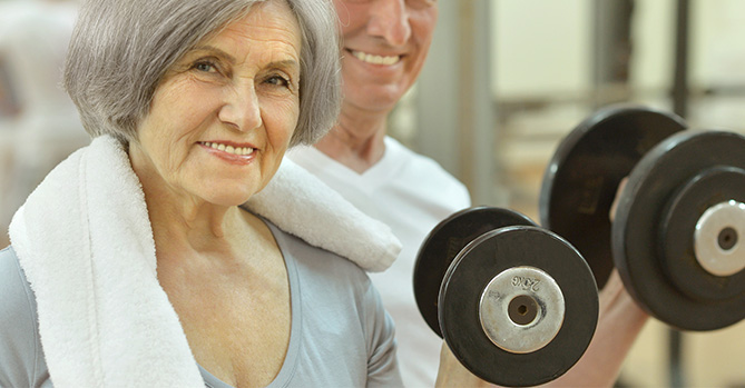 Senior Woman Lifting Weights